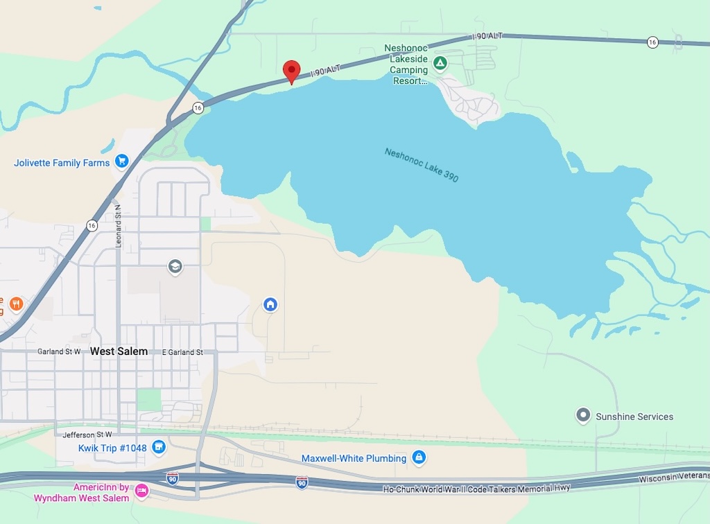 Map of Lake Neshonoc